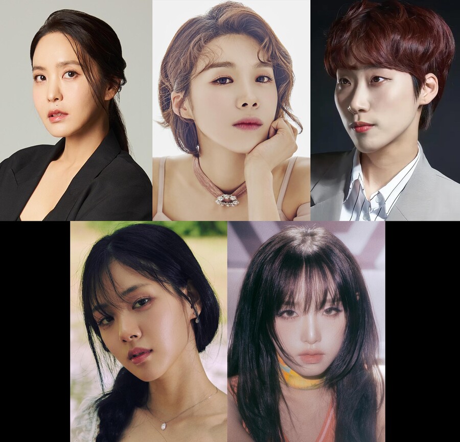 ▲ 박지윤, 장도연, 재재, 최예나, 비비(왼쪽위부터 시계방향). 제공| 각 소속사