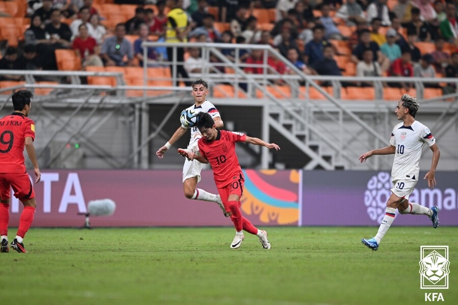 ▲ 12일 인도네시아 자카르타에 열린 U-17 월드컵 1차전에서 한국이 미국에 1-3으로 패했다 ⓒ 대한축구협회