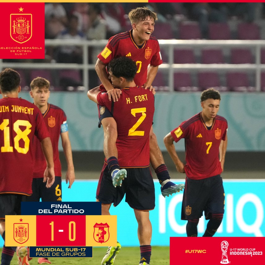 [U-17 월드컵] '어린 무적함대' 스페인, 말리 1-0으로 제압하며 '쾌속 질주'...개최국 인도네시아는 또 첫 승 실패(종합)