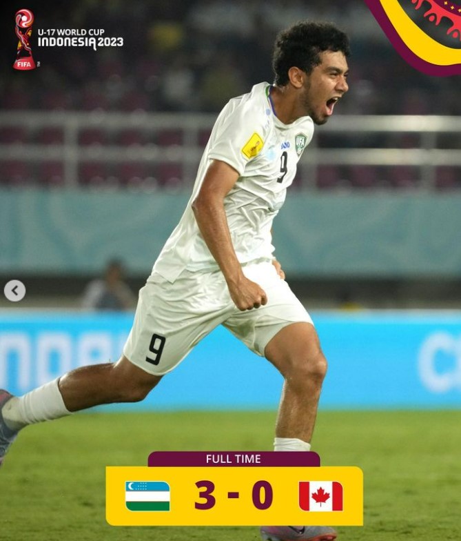 ▲ 캐나다를 3-0으로 꺾은 우즈베키스탄  ⓒ월드컵 SNS