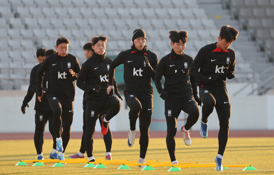 ▲ 훈련에 나선 축구대표팀. ⓒ연합뉴스