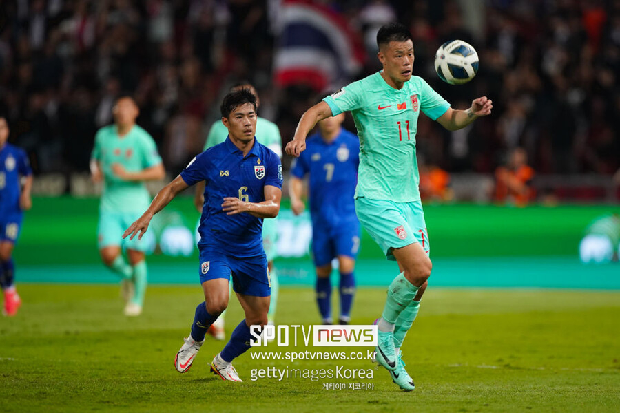 ▲ 중국 축구대표팀이 태국 원정에서 2-1 역전승을 거뒀다.