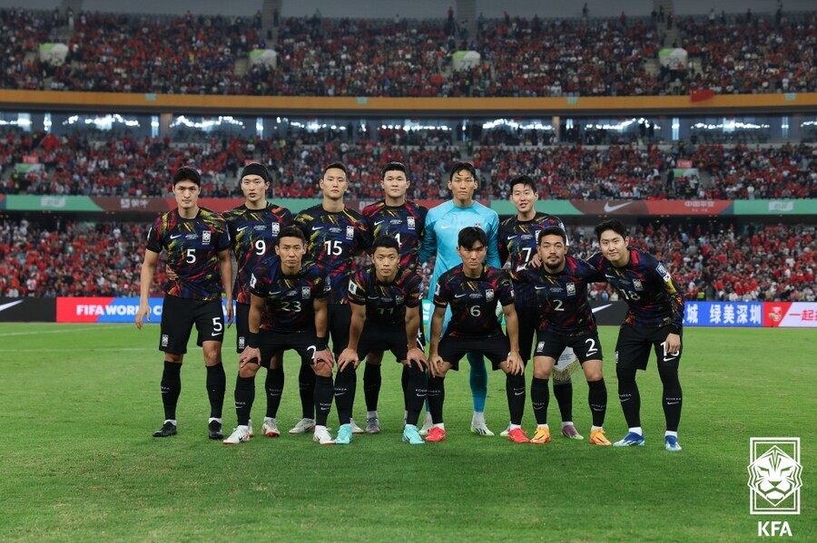 ▲ 21일 중국 선전 유니버시아드 스포츠센터에서 열린 2026 북중미 월드컵 아시아 2차 예선 한국과 중국의 경기 ⓒ 대한축구협회