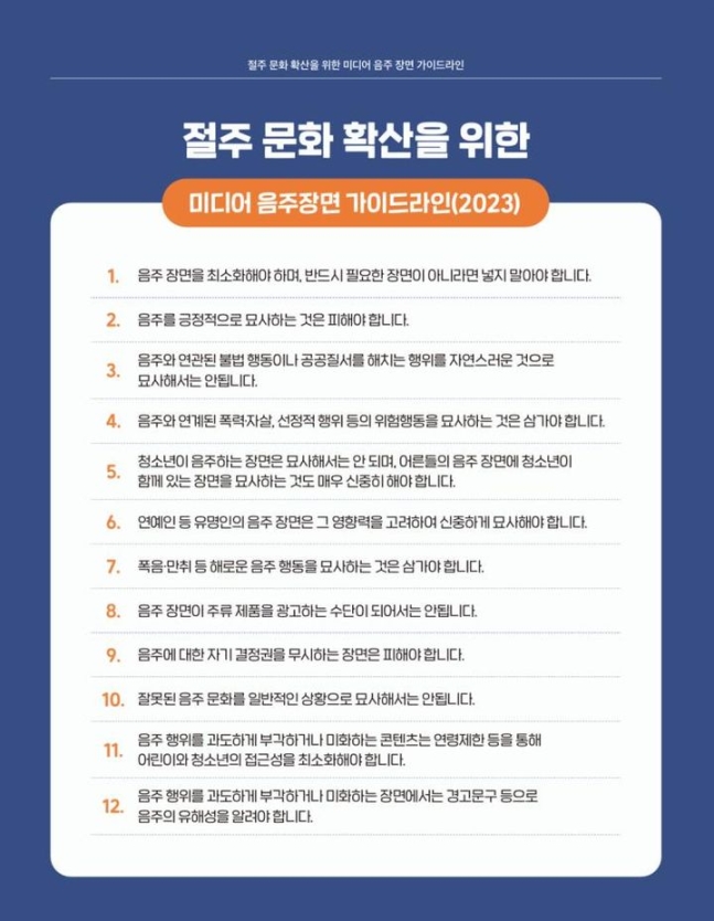 ▲ 음주 장면 가이드라인. 제공ㅣ보건복지부