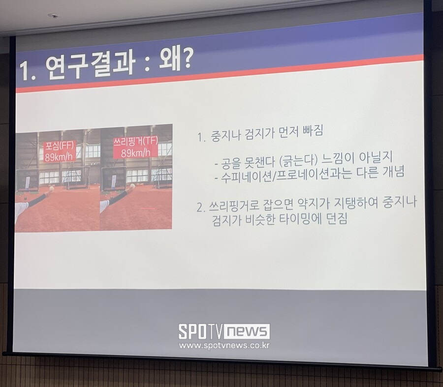 ▲ 전력분석원 출신 정대성 씨가 유소년 선수의 트래킹 데이터를 수집하며 발견한 '스리핑거 패스트볼'의 특성. ⓒ 신원철 기자