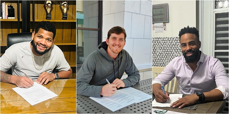 ▲ 왼쪽부터 라울 알칸타라, 브랜든 와델, 헨리 라모스 ⓒ 두산 베어스