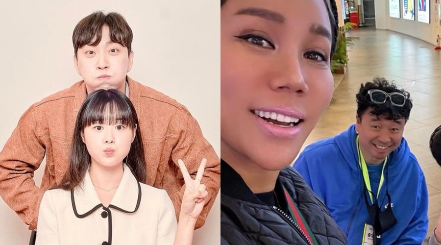 ▲ 송지은-박위(왼쪽), 김송-김원래. 출처| 송지은 SNS, 김송 SNS