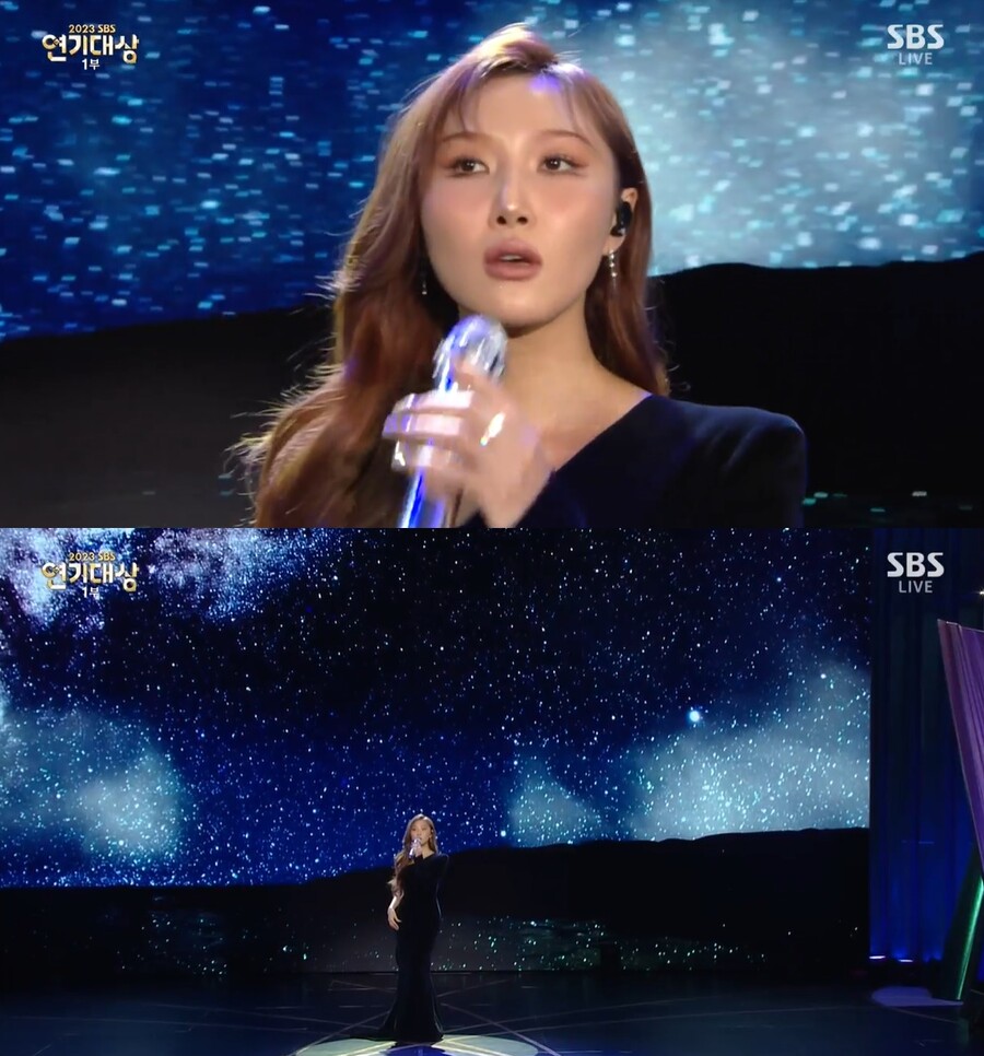 화사, 故이선균 비보로 축하 무대 변경…검은 드레스 입고 '경건'[SBS 연기대상]