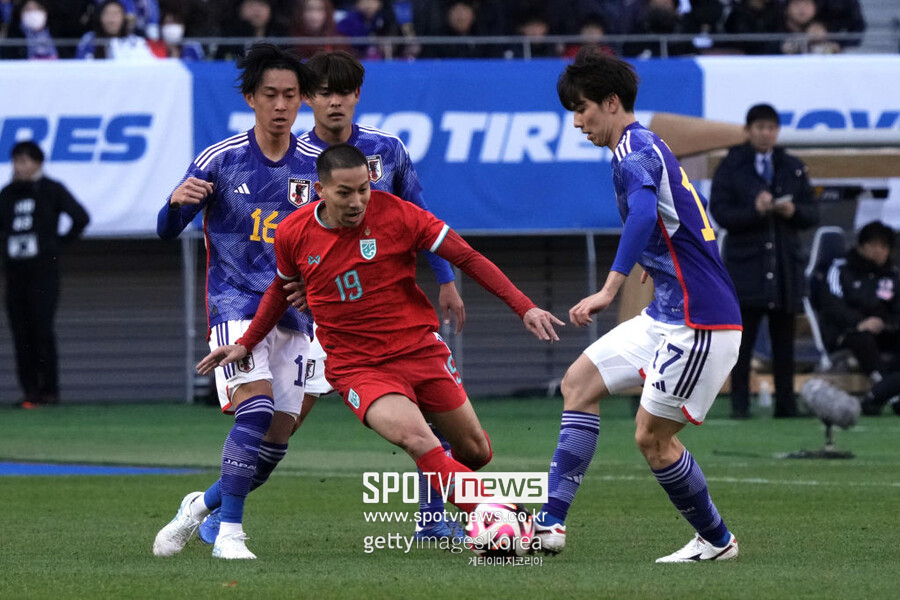 ▲ 일본 축구대표팀은 1일 도쿄 국립경기장에서 열린 태국과의 A매치 평가전에서 5-0으로 크게 이겼다