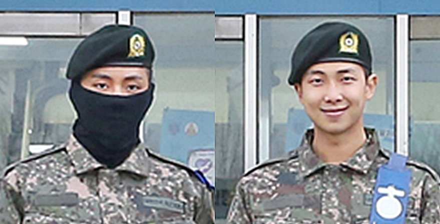 ▲ 방탄소년단 뷔(왼쪽), RM. 출처| 육군훈련소 홈페이지
