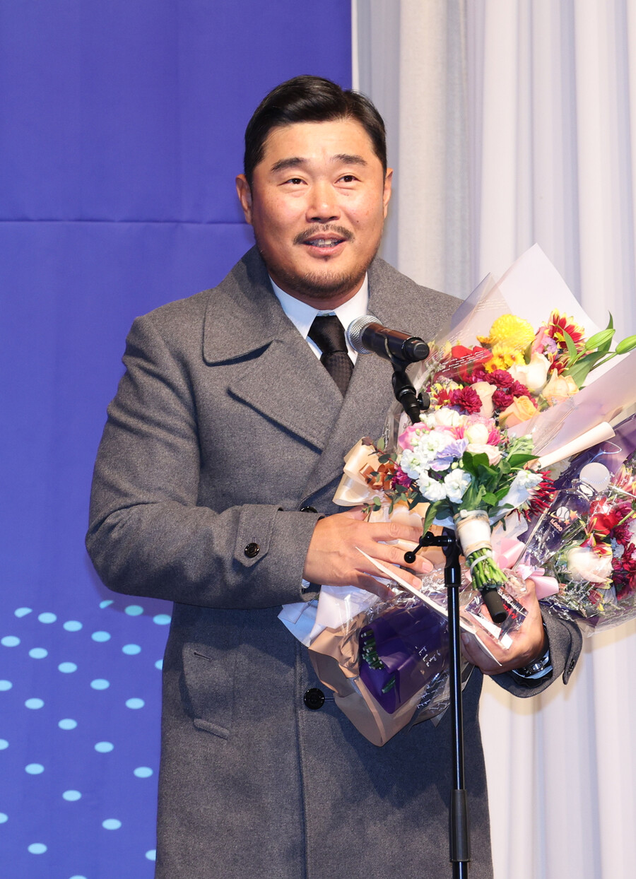 ▲ 이호준 LG 타격코치가 수상 소감을 말하고 있다. ⓒ연합뉴스