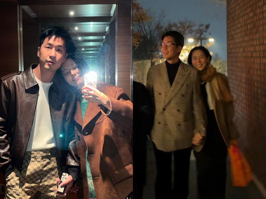 마이큐♥김나영, 손잡고 기대고…부부 같은 초밀착 '럽스타' 