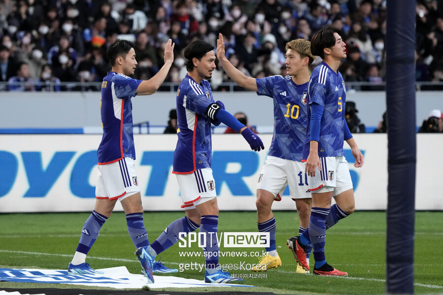 ▲ 일본은 9일(한국시간) 열린 ‘2023 아시아축구연맹(AFC) 카타르 아시안컵’을 대비한 최종 리허설에서 요르단과 붙었다. 비공개 평가전으로 진행됐는데 뚜껑을 열어보니 6-1로 압도적인 스코어 차이였다.