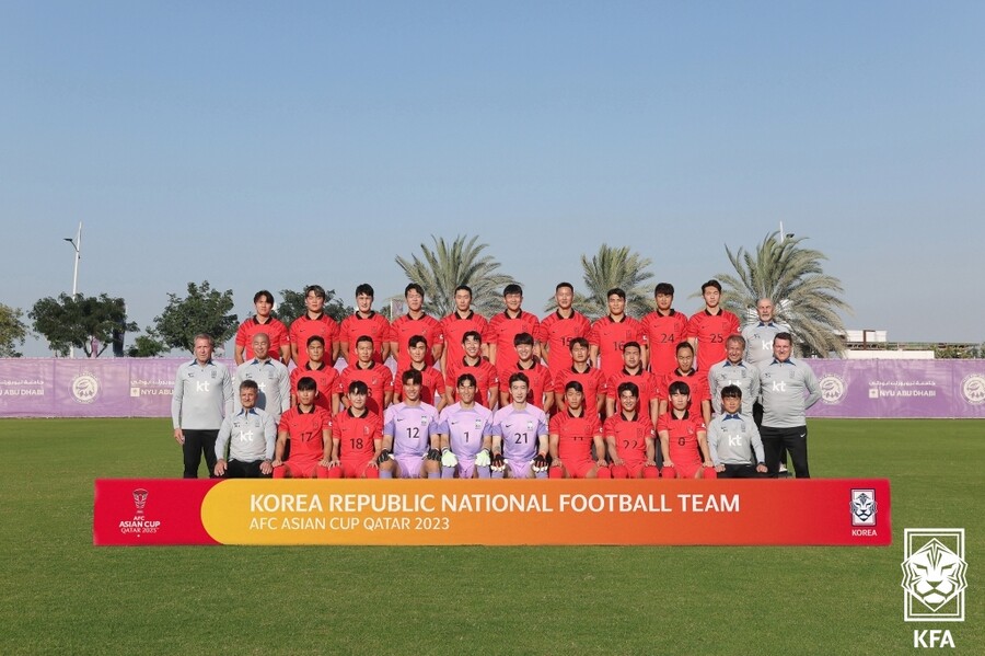▲ 2023 카타르 아시안컵에 나서는 축구대표팀. ⓒ대한축구협회