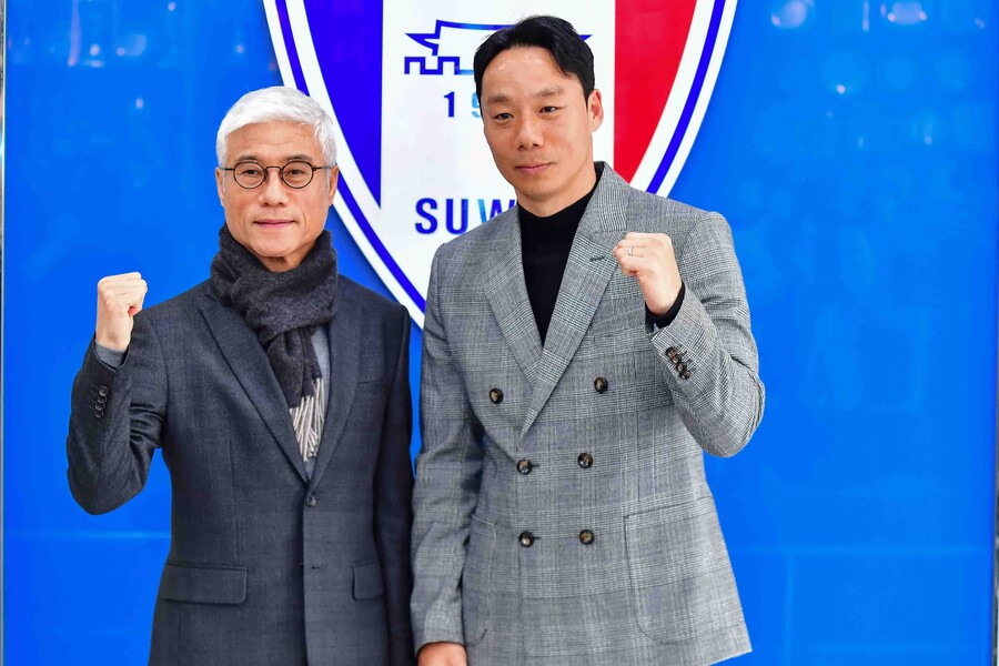 ▲ 수원삼성 박경훈 단장과 염기훈 감독