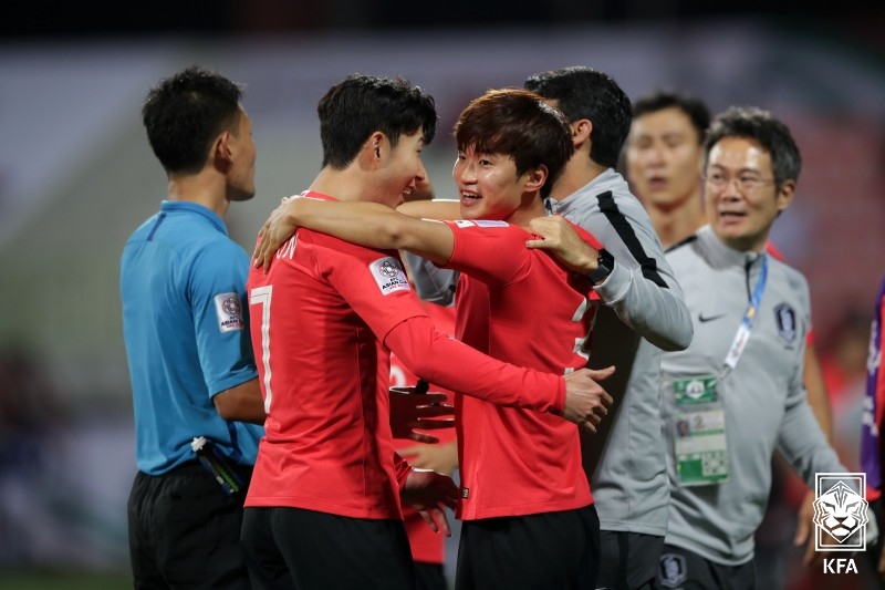 ▲ 2019년 UAE 아시안컵에서도 한국은 바레인과 만났다. 당시에 황희찬과 김진수가 득점포를 가동하며 2-1 승리를 챙겼다 ⓒ대한축구협회