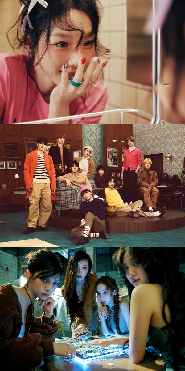 ▲ 지난 12일부터 14일 방송된 지상파 3사 음악방송 1위를 가져간 SM엔터테인먼트 소속 아티스트들. 위로부터 태연, NCT 127, 에스파. 제공|SM엔터테인먼트