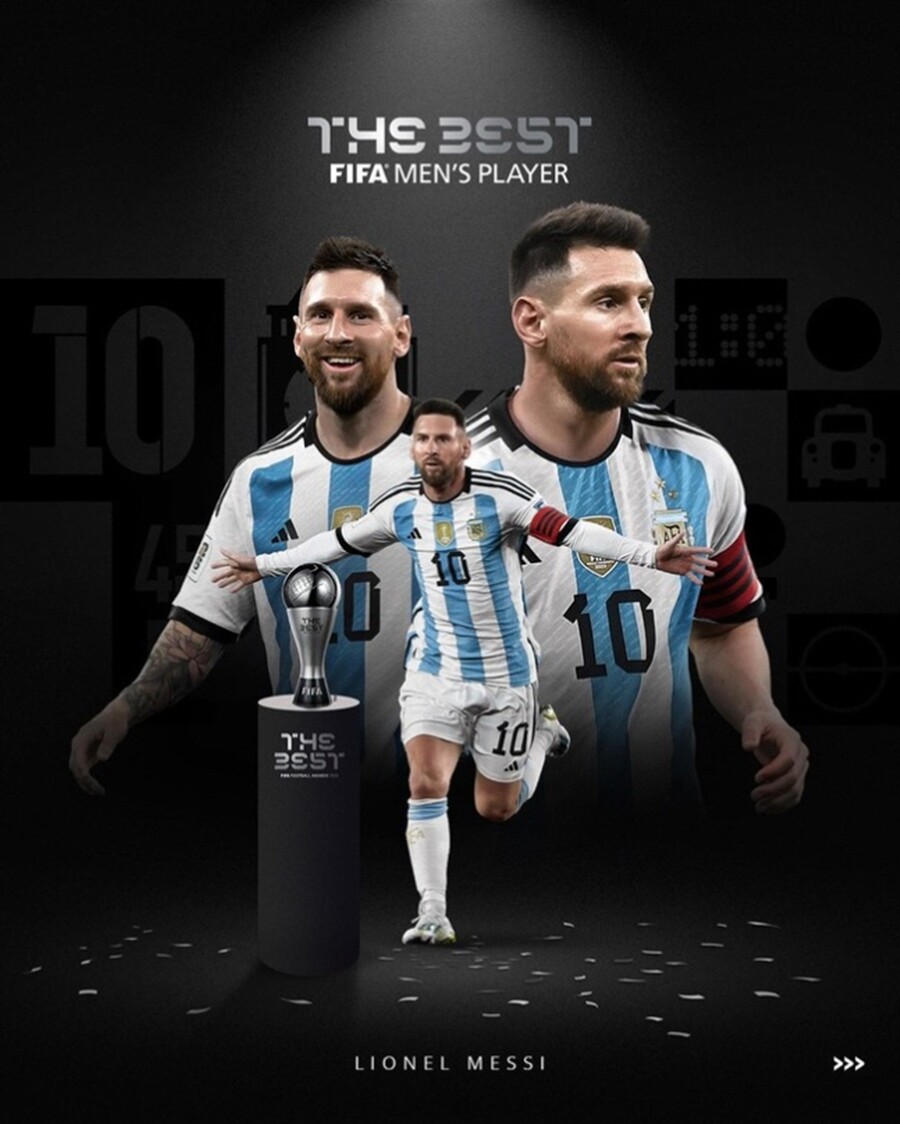 'SON도 1위표 줬다'…메시, 전세계 주장들 덕분에 FIFA 올해의 선수상 차지 → 통산 8회 수상