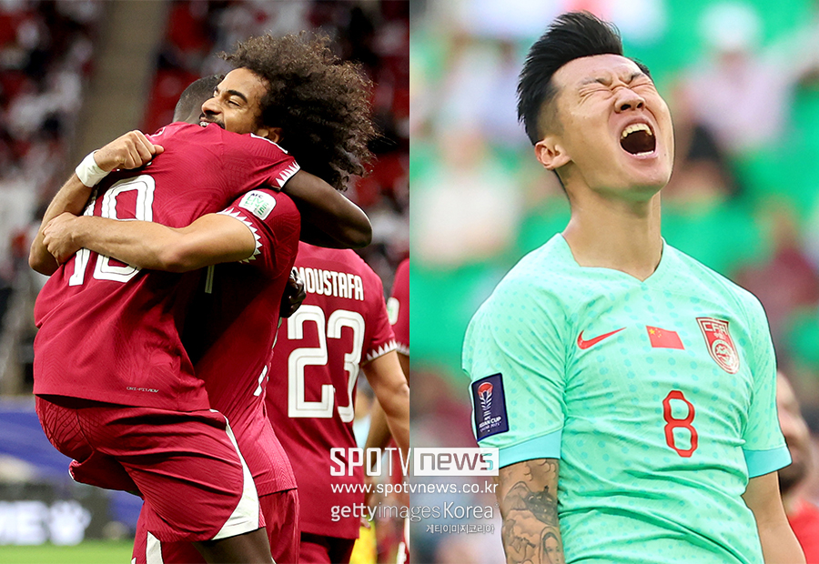 ▲ 카타르는 18일 오후 11시 30분(한국시간) 카타르 알 바이트 스타디움에서 열린 2023 아시아축구연맹(AFC) 아시안컵 A조 조별리그 2차전에서 타지키스탄을 1-0으로 제압했다. 개막전 레바논(3-0 승)을 제압한데 이어 타지키스탄까지 2연승을 확보하며 A조 1위로 16강 조기 진출을 확정했다. 카타르가 압도적인 행진을 이어가면서 중국에게 기회가 생겼다 ⓒ연합뉴스