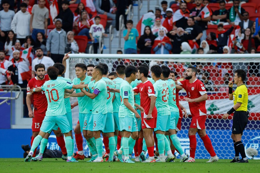▲ 0-0으로 끝났던 2023 카타르 아시안컵 중국-레바논전. ⓒ연합뉴스/AFP