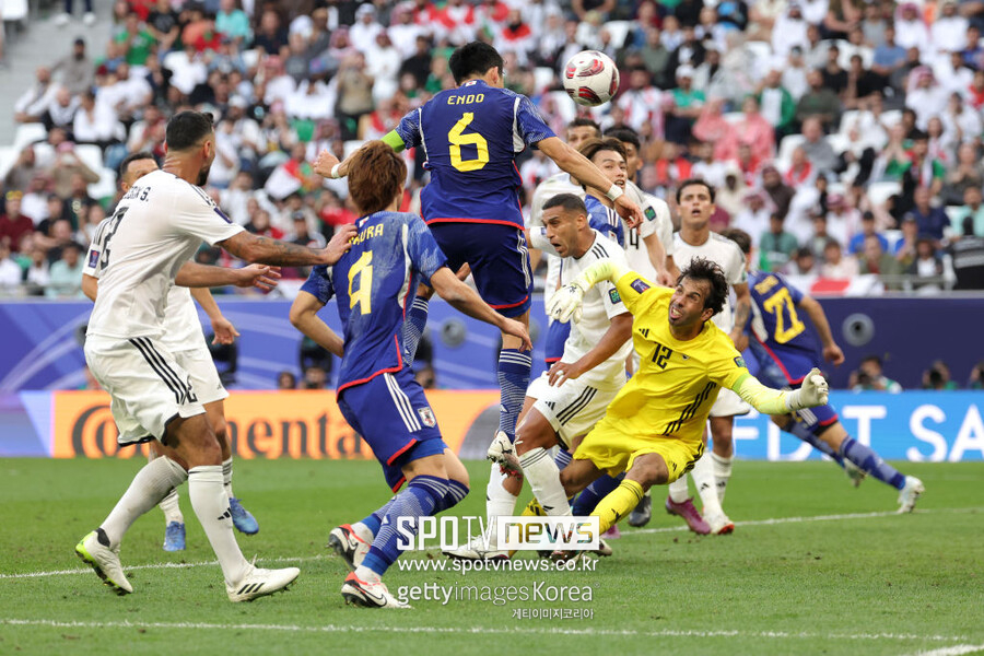 ▲ 19일 카타르 알 라얀에 위치한 에듀케이션 스타디움에서 열린 2023 아시아축구연맹(AFC) 카타르 아시안컵 조별리그 D조 2차전에서 일본이 이라크에 1-2로 졌다.