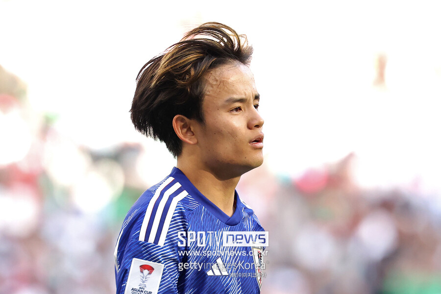▲ 19일 카타르 알라이얀 에듀케이션 시티 스타디움에서 열린 2023 아시아축구연맹(AFC) 아시안컵 조별리그 D조 이라크와 일본의 경기. 일본 구보 다케후사가 부진한 플레이를 펼쳤다.