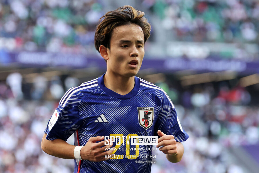 ▲ 19일 카타르 알라이얀 에듀케이션 시티 스타디움에서 열린 2023 아시아축구연맹(AFC) 아시안컵 조별리그 D조 이라크와 일본의 경기. 일본 구보 다케후사가 부진한 플레이를 펼쳤다.