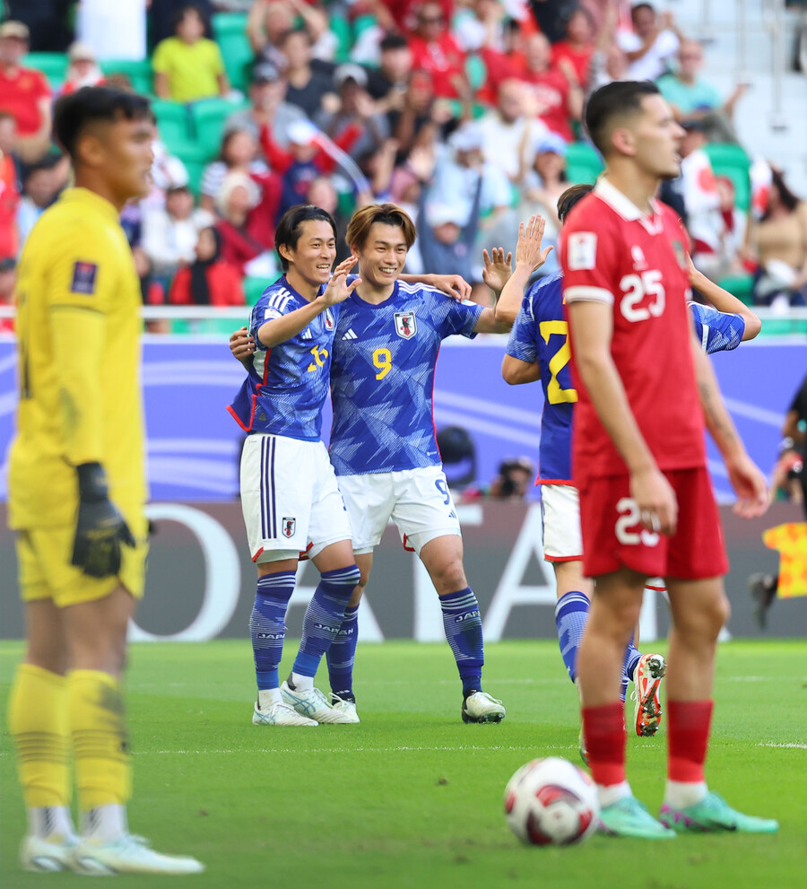 ▲ 일본은 24일 오후 8시 30분(한국시간) 카타르 도하 알 투마마 스타디움에서 열린 2023 아시아축구연맹(AFC) 아시안컵 D조 조별리그 최종전에서 신태용 감독의 인도네시아를 꺾었다. 16강전은 E조 선두 팀과 붙게된다 ⓒ연합뉴스