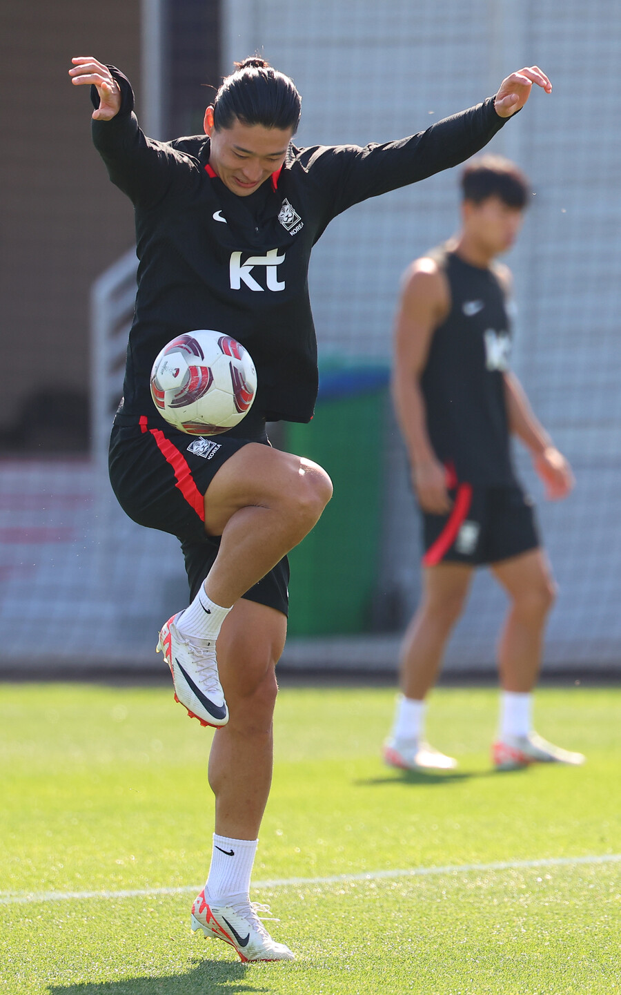 ▲ 축구대표팀 공격수 조규성. 열심히 훈련 중이다. ⓒ연합뉴스