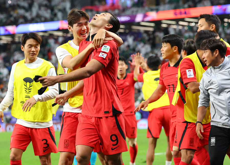 ▲ 축구대표팀이 사우디아라비아에 1-1 무승부를 거둔 뒤 승부차기에서 4-2로 승리하며 2023 아시안컵 8강에 진출했다. ⓒ연합뉴스