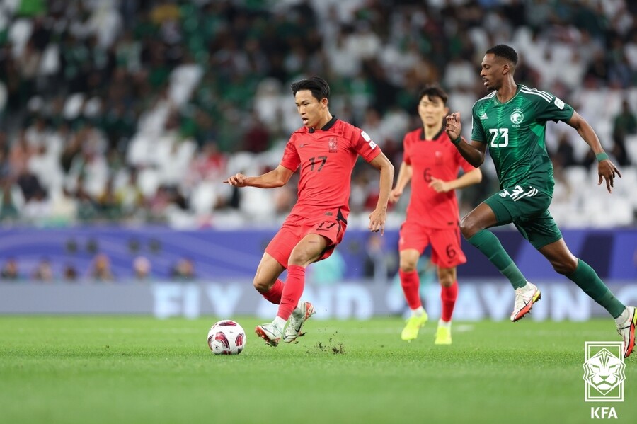 ▲ 사우디아라비아를 꺾고 2023 AFC 아시안컵 8강에 진출한 클린스만호  ⓒ대한축구협회
