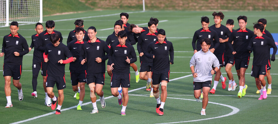 ▲ 203 카타르 아시안컵 4강 요르단전 앞두고 마지막 훈련에 나선 축구대표팀. ⓒ연합뉴스