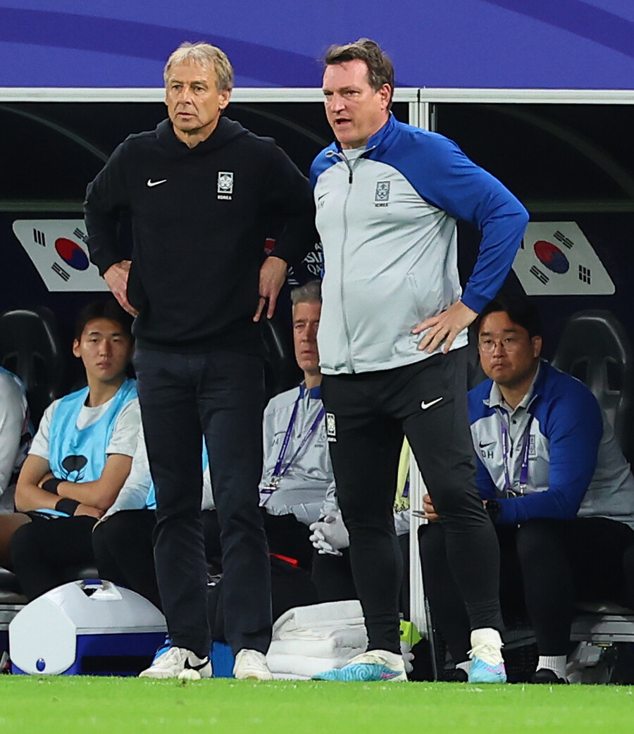 ▲ 위르겐 클린스만 축구대표팀 감독의 요르단과 2023 카타르 아시안컵 4강 경기 상황 대처 능력은 최악으로 끝났다. ⓒ연합뉴스