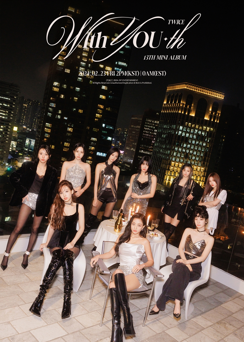 트와이스, 도시 야경보다 빛나는 미모…'위드 유-스' 비주얼 콘셉트 사진 공개