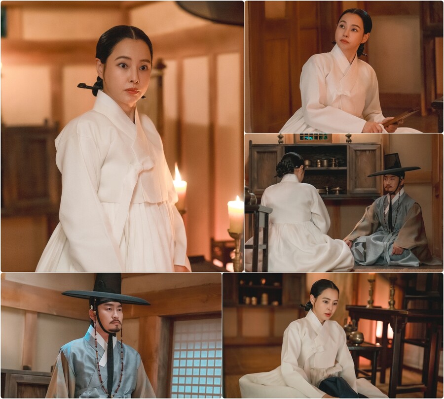'밤피꽃' 이하늬, 정체 발각 위기…소복 밑 바짓단에 '흠칫'