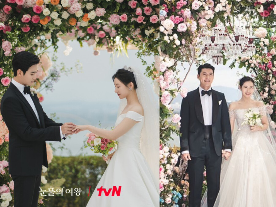 ▲ 눈물의 여왕 스틸, 현빈 손예진 본식.제공 | tvN, VAST