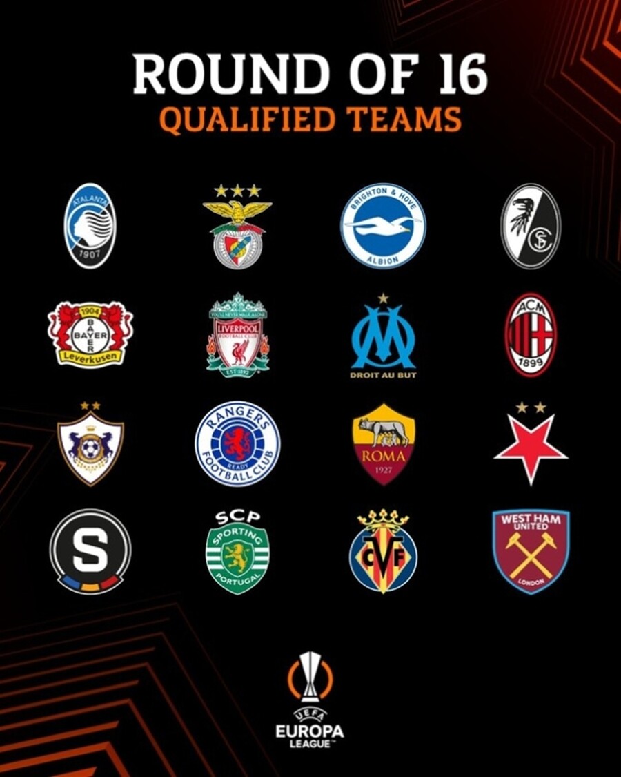 ▲ 유럽축구연맹(UEFA)은 23일 오후 8시(한국시간) 스위스 니옹의 UEFA 하우스에서 2023-24시즌 유로파리그 16강 대진 추첨식을 진행했다. 우승후보 리버풀은 스파르타 프라하를 만나고, 레버쿠젠은 카라바크를 상대해 나름 수월한 대진표를 받아들었다.