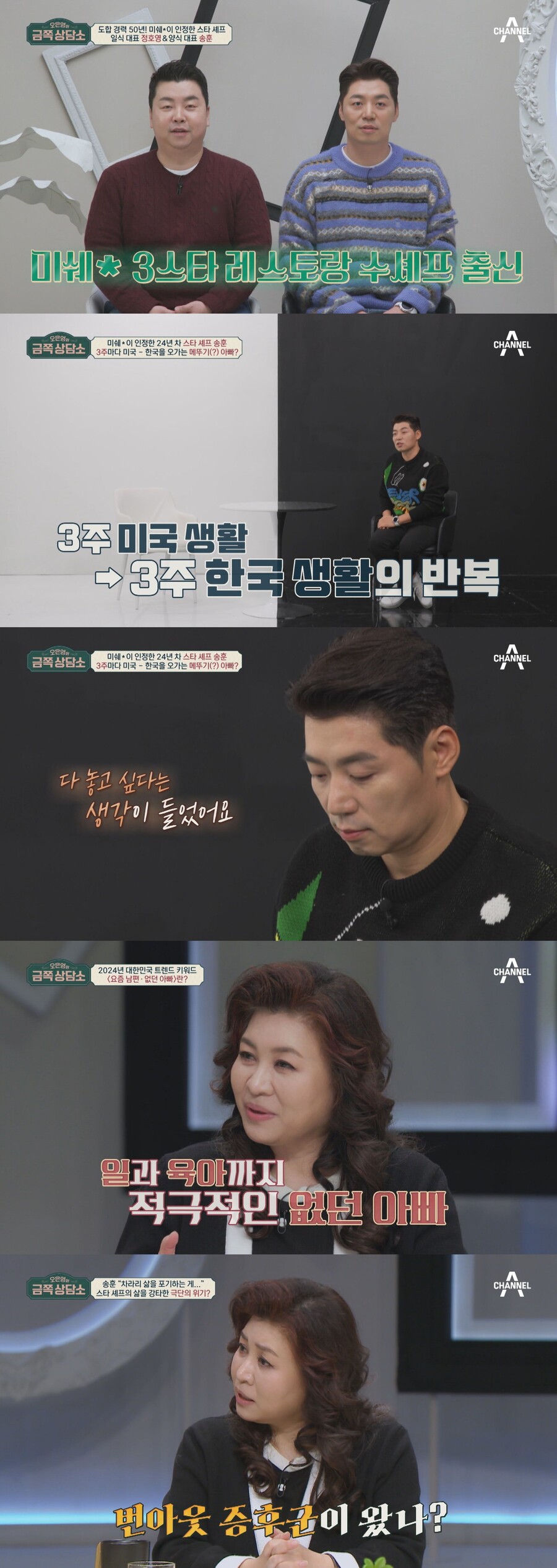 송훈 "삶이 버거워 죽음까지 생각…일·가정 챙기다 번아웃"('금쪽')