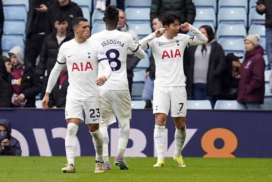 ▲ 토트넘 홋스퍼가 애스턴 빌라전에서 4-0 완승을 거뒀다. ⓒ연합뉴스/REUTERS/EPA