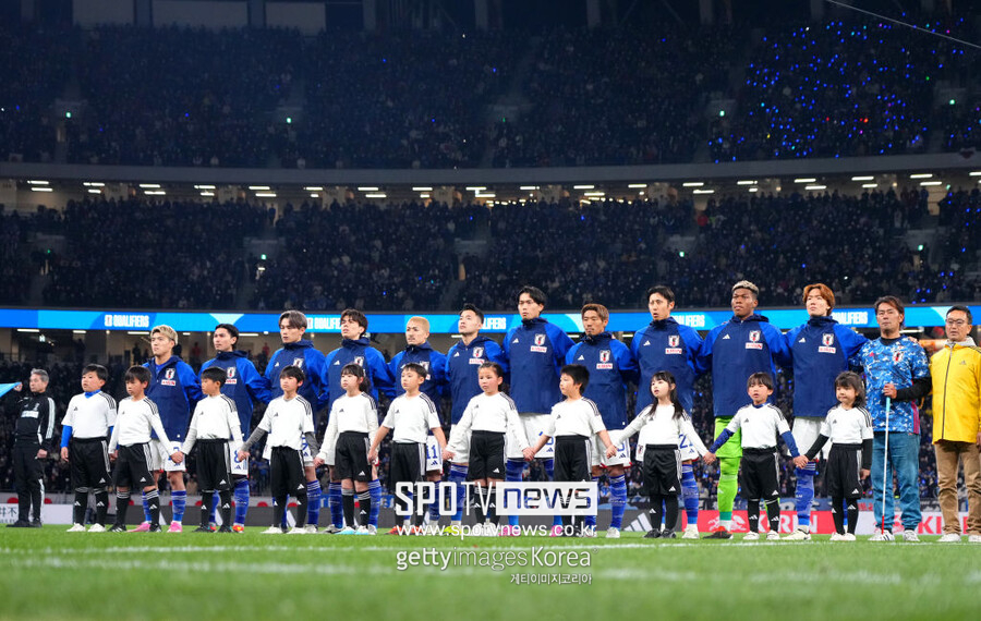 ▲ 21일 도쿄 신국립경기장에서 열린 2026 북중미 월드컵 아시아 지역 2차 예선 B조 3차전에서 홈팀 일본이 전반 2분 다나카 아오의 결승골에 힘입어 북한을 1-0으로 꺾었다. 이제 두 팀은 평양으로 장소를 옮겨 26일 4차전을 펼친다.