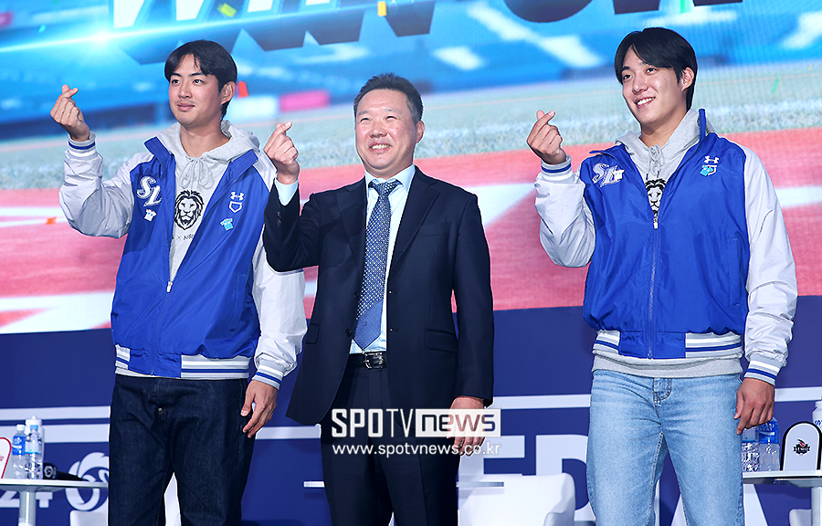 ▲ 구자욱 박진만 감독 원태인 ⓒ곽혜미 기자