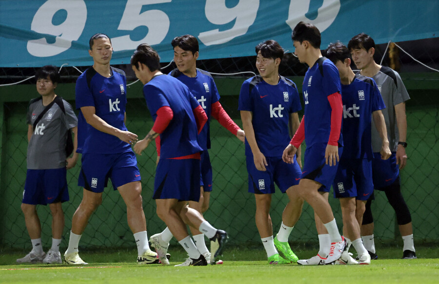 ▲ 훈련하는 축구대표팀. ⓒ연합뉴스