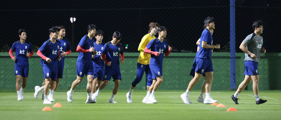 ▲ 훈련하는 축구대표팀. ⓒ연합뉴스