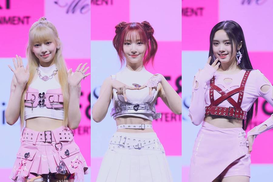 ▲ 유니스 나나, 방윤하, 엘리시아(왼쪽부터). 제공| F&F 엔터테인먼트