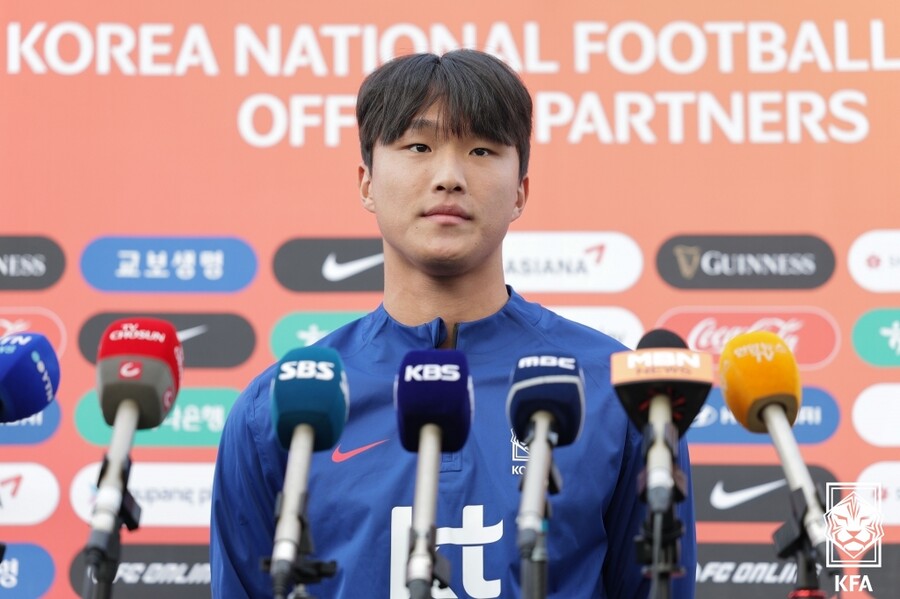 ▲ 황선홍호 공격수 안재준이 일본전 승리를 다짐했다. ⓒ대한축구협회