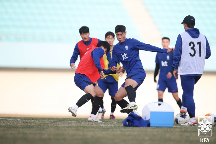 ▲ 23세 이하 축구대표팀이 경기도 이천에서 훈련 중이다. ⓒ대한축구협회