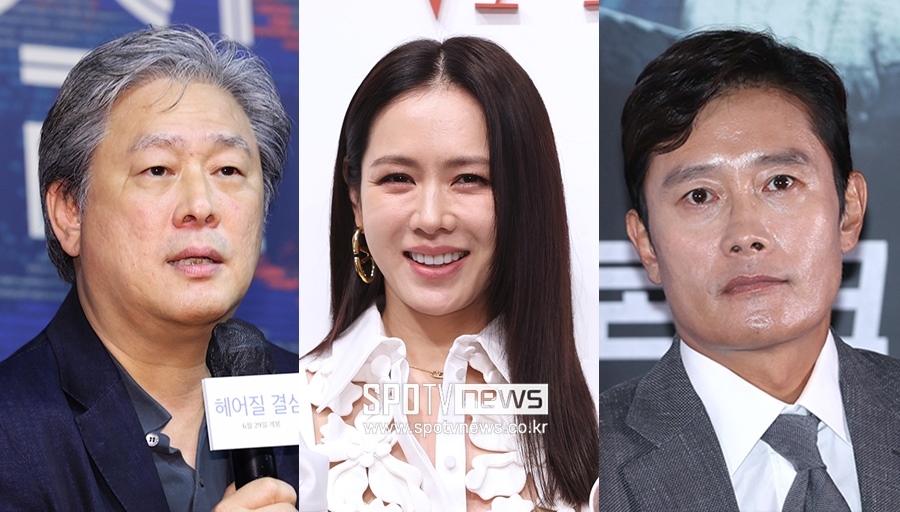 ▲ 왼쪽부터 박찬욱 감독, 손예진, 이병헌. ⓒ곽혜미 기자