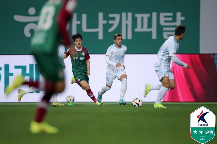 ▲ 대전 하나시티즌이 레안드로와 김인균의 골로 울산 HD에 2-0 승리를 거뒀다. ⓒ한국프로축구연맹