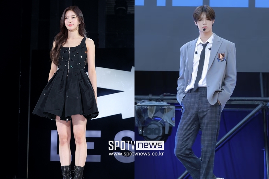 ▲ 르세라핌 카즈하(왼쪽), 앤팀 케이.  ⓒ곽혜미 기자, 하이브 레이블즈 재팬 제공