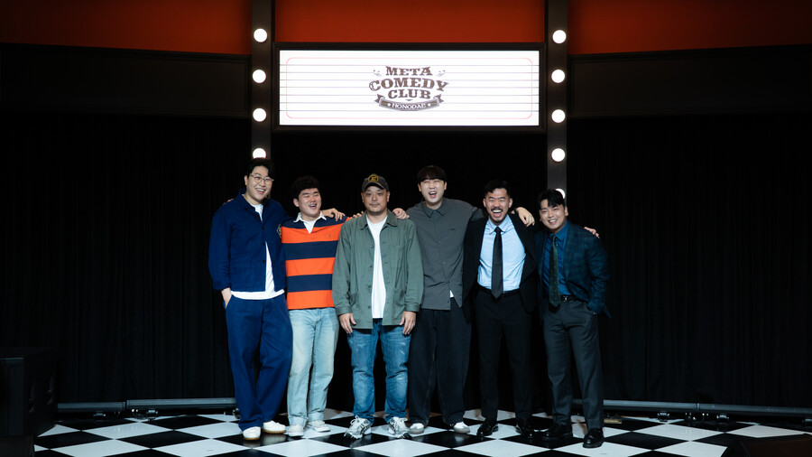 ▲ 이용주, 이제규, 정영준 대표, 이재율, 손동훈, 곽범. 제공| 메타코미디 클럽